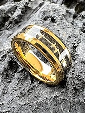 economico San Valentino-anello da uomo in acciaio inossidabile con battito cardiaco e design a cuore, disponibile in più colori: perfetto per San Valentino e per l'uso quotidiano