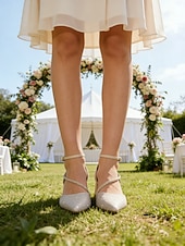 tanie Druhna-Damskie Buty ślubne Buty pumpy Bling Bling Buty Sandały na obcasie Buty musujące Codzienny Impreza Ślub Jednokolorowe Obcasy ślubne Buty druhny Kryształ górski Masywny obcas Nasek w szpic Elegancja