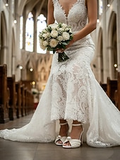 Недорогие Невеста-женские туфли на шпильке, украшенные жемчугом — элегантные свадебные туфли с ремешком на щиколотке и открытым носком