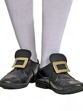  Cubrezapatos para hombre para el Día de San Patricio, polainas negras de piel sintética con hebilla dorada, cubrezapatos elásticos sin cordones, accesorios para disfraz de duende para festivales, desfiles y fiestas irlandesas.