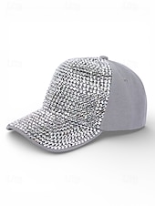 abordables Accessoires-Casquette unisexe ornée de strass, en polyester, décoration scintillante, disponible en plusieurs couleurs, idéale pour la Saint-Patrick, le carnaval et au quotidien.