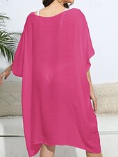 levne Kaftans-Dámské Plavky Přehozy Šaty do vody Sleva až 30% Plavky Vystřižený prázdniny Oblečení na pláž Pevná barva Do V Krátké rukávy Plavky