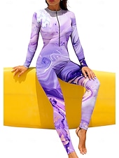 economico Rash Guards Interi-Per donna Standard Top sottomuta Rash Guard completo per il corpo Costume da bagno Geometrico Marmo con reggiseno incorporato Cerniera Frontale Protezione Solare UV Coppa larga UPF50+ Integrale