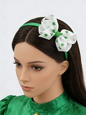  Женский набор из 3 повязок на голову с бантом в виде клевера ко Дню Святого Патрика, зеленый. &аксессуары для седых волос для вечеринки &парад