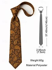 preiswerte Hochzeit ACC-Geschenkset für Herren aus Polyester mit Paisley-Muster: Krawatte, Manschettenknöpfe, Einstecktuch und Krawattenklammer – perfekt für Hochzeiten und als Geschenk.