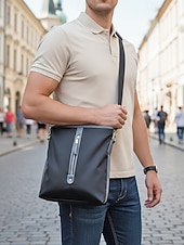 economico Borselli da uomo-borsa a tracolla impermeabile in tessuto Oxford da uomo – grande capacità, design multitasche, disponibile in blu e nero