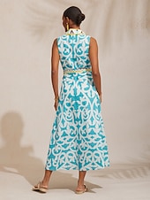  Maxikleid mit Hemdkragen, Gürteltasche