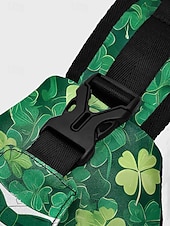  Bolso bandolera de poliéster para hombre, diseño de esmoquin del Día de San Patricio con estampados de tréboles y monedas, múltiples diseños, perfecto para celebraciones navideñas y uso diario.