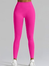 economico Leggings semplici-Per donna Chinos Leggings Streetwear Casual Athleisure Lunghezza intera Vita media Semplice Elastico in vita Traspirante Elasticizzato Quotidiano All'aperto Vacanza Viola Nero Blu reale Fuschia