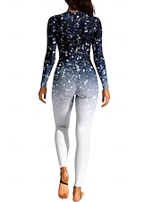 preiswerte One Pieces Rash Guards-Damen Standard Anti UV Shirt Ganzkörper-Bademode Diveskin-Anzug Farbverlauf Frontreißverschluss UPF50+ Schnelltrocknend Hohe Elastizität Langarm Bademode Surfen Kanufahren Tauchen Sommer