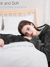baratos cobertor vestível-Manta vestível com capuz, aconchegante e macia, ideal para adultos. Presente perfeito para mulheres, mães e para ela mesma. Roupa de descanso quentinha e confortável.