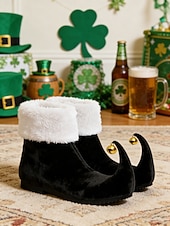  Zapatos de elfo para mujer del Día de San Patricio con diseño verde y detalle de campana: calzado festivo divertido para desfiles, festivales y fiestas de disfraces.