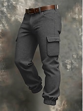 billige Cargobukser-Herre Militærbukser Bukser Vaffelbukser Knapper Multi lomme عادي Anvendelig Daglig utendørs Camping &amp; Vandring Mote Klassisk Svart Himmelblå