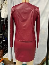 cheap Plain Dress-Women's Long Dress Maxi Dress Casual Dress Work Dress Dress Set Elegant Fashion Modern Daily Office Vacation Regular Fit Plain Long Sleeve Crew Neck Burgundy Navy Blue Spring Fall Winter