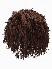 preiswerte St. Patrick&amp;#39;s Day-Herren-Perückenmütze aus Häkelgarn, mehrfarbiges Design mit grünen, roten und gelben Streifen, perfekt für den St. Patrick's Day und Kostümpartys