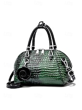 Недорогие Сумки с ручками сверху и шопперы-Женская сумка из искусственной кожи с рисунком крокодила, несколько цветов и вариантов ношения, модная и универсальная для повседневного использования.