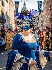 billiga Tillbehör-Kvinnors röd- och guldvenetiansk karneval Mardi Gras mask med fjädrar och blommiga detaljer – Perfekt för Mardi Gras och maskeradfester