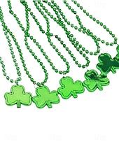  Набор женских украшений ко Дню Святого Патрика, состоящий из нескольких частей, многослойные бусы из зеленого клевера, пластиковый набор украшений разных стилей, праздничные ирландские аксессуары для вечеринок для женщин.