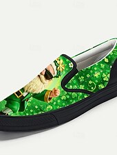 preiswerte Männer Schuhe-Herren-Slipper zum St. Patrick's Day – fröhliches Grün mit Koboldmotiv, perfekt für die Feierlichkeiten zum St. Patrick's Day und für die Freizeit.