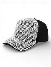 abordables Accessoires-Casquette unisexe ornée de strass, en polyester, décoration scintillante, disponible en plusieurs couleurs, idéale pour la Saint-Patrick, le carnaval et au quotidien.