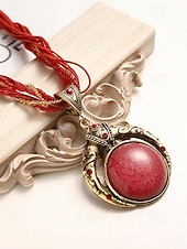 halpa Naisten kaulakoru-Naisten boheemi metalliseoskaulakoru monivärisellä helmiköydellä, ainutlaatuinen riipusmuotoilu, täydellinen arkeen ja juhlaan