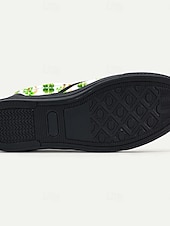  Zapatos verdes sin cordones para hombre, ideales para el Día de San Patricio. Estampado de trébol de la suerte. Cómodos y elegantes, ideales para celebraciones del Día de San Patricio, ropa informal y eventos festivos.