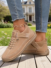 abordables Baskets femme-Baskets rouges décontractées pour femmes - chaussures confortables à lacets avec coutures apparentes et détails contrastés, idéales pour les promenades quotidiennes, les courses en extérieur, les brunchs et les sorties décontractées.