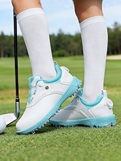 رخيصةأون أحذية جولف نسائية-Women's Golf Shoes - White &amp; Pink Stylish Athletic Sneakers with Non-Slip Sole, Cute Preppy Style for Female Golfers, Perfect for Golf Courses, Casual Outdoor Activities &amp; Daily Wear