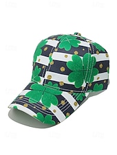 お買い得  アクセサリー-ユニセックスの聖パトリックの日のシャムロックプリントの野球帽、ポリエステルプリント生地、複数のクローバー柄、男性と女性のためのカジュアルな祭りスタイルの帽子、パレード、パーティー、屋外のお祝い用ウェア