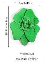  メンズグリーンポリエステルシャムロックハット、軽量デザイン、聖パトリックの日やカーニバルのお祝いに最適