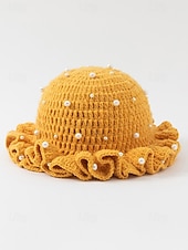 abordables Accesorios-Gorro de punto con trébol y perlas para mujer, varios colores, perfecto para el Día de San Patricio, Carnaval y uso diario.
