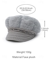 levne Dámské klobouky-Dámská polyesterová čepice z umělé kožešiny, zdobená perlami, dostupná v několika barvách, ideální pro zimní outfity