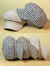 levne Dámské klobouky-Dámská polyesterová čepice s pepito vzorem – elegantní vintage design, více barev, stylová a pohodlná pro každodenní nošení