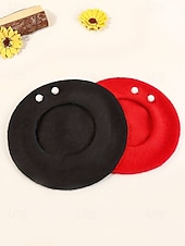 cheap Women's Hats-Women's Polyester Faux Wool Beret – Pearl Decoration, Multiple Colors, Elegant and Stylish for Fall and Winter Fashion