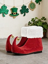  Zapatos de elfo para mujer del Día de San Patricio con diseño verde y detalle de campana: calzado festivo divertido para desfiles, festivales y fiestas de disfraces.