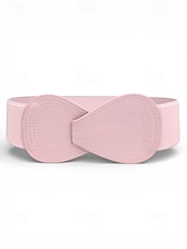 billiga Tillbehör-Elastiskt polyesterbälte för kvinnor, i flera färger, bekvämt och töjbart, perfekt för St. Patricks Day och vardagsbruk