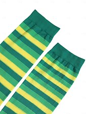 voordelige St. Patrick&amp;#39;s Day-Damessokken in St. Patrick's Day-groen, tot de knie, met klavertje vier – perfect voor feestelijke gelegenheden en de feestdagen.