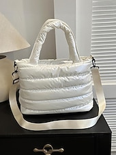 olcso Kézitáskák és bevásárlótáskák-női könnyű, steppelt, puffos, keresztpántos táska - többszínű, vízálló, párnázott kézitáska mindennapi ingázáshoz