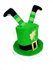  cappello da folletto per il giorno di San Patrizio da uomo – design a trifoglio verde con gambe a strisce, accessorio festoso e divertente per le celebrazioni