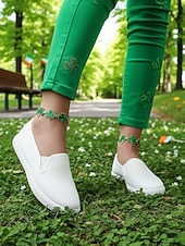preiswerte St. Patrick&amp;#39;s Day-Grüne Damen-Slipper aus Canvas zum Hineinschlüpfen für den St. Patrick's Day – bequeme, lässige und vielseitige Sneaker für Paraden, Festivals und den Alltag