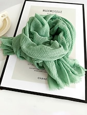 billige Tilbehør-Lett polyesterskjerf for kvinner, flere farger, mykt og tynt, perfekt for St. Patricks dag og hverdagsbruk