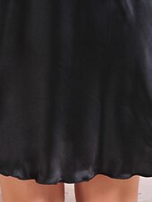 abordables Bodies para mujeres-Mujer Bata de noche Casual Suave Satén Color puro Espalda al Aire Vestidos Diario Hogar Cama Sin Mangas Correas Azul cielo Negro Amarillo Rojo Morado Verano Delgado