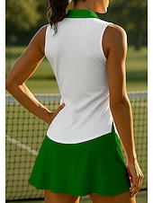baratos Camisa Feminina-São Patrício Mulheres Clover Camisa Esportiva Camisa polo de caminhada Regata Camisa de tênis Sem Manga Zíper Floral UPF50+ Resistente a UV Elasticidade Alta Pavio Humido Respirável Voleibal Tênis