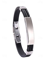 olcso Férfi ékszerek-férfi rozsdamentes acél és szilikon karkötő, több színben kapható – stílusos és tartós, hétköznapi és hétköznapi viseletre egyaránt alkalmas
