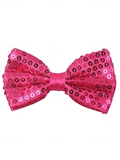 cheap Accessories-Men's Sequin Bow Tie, Polyester Material, Available in Multiple Colors, Perfect for Carnival &amp; Masquerade Balls, Fun &amp; Festive Accessory