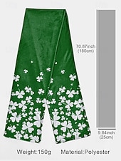  Bufanda de poliéster con tacto aterciopelado para mujer, ideal para el Día de San Patricio. Múltiples diseños. Ideal para celebraciones del Día de San Patricio.