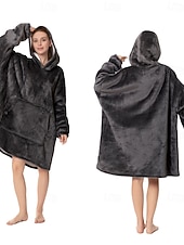 baratos cobertor vestível-Manta vestível com capuz, aconchegante e macia, ideal para adultos. Presente perfeito para mulheres, mães e para ela mesma. Roupa de descanso quentinha e confortável.