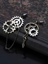 cheap Accessories-Women's Mardi Gras Multi-Style Asymmetrical Steampunk Gear Earrings - Alloy Drop Dangle for Carnival, Cosplay and Masquerade
