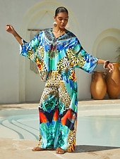 levne košile, topy a halenky-hedvábný saténový top s leopardím vzorem v džungli