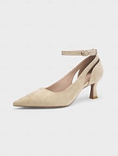 economico San Valentino-décolleté da donna con tacco a gattino e cinturino alla caviglia rosa – romantiche scarpe eleganti con punta a punta, dolce stile San Valentino per appuntamenti, feste e occasioni speciali